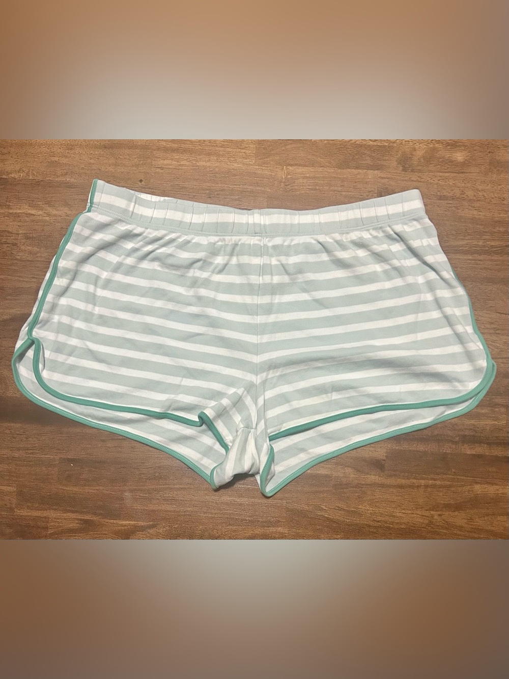 LAKE Women's Mint Stripe Lounge Shorts with Contrast Trim